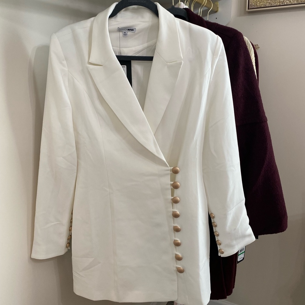 White blazer dress